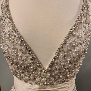 White Beaded Gown Sherri Hill